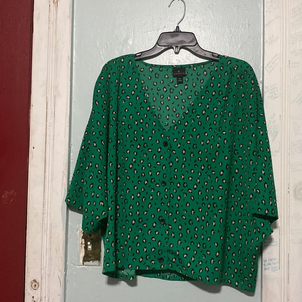 Worthington Cheetah Blouse, Size XL